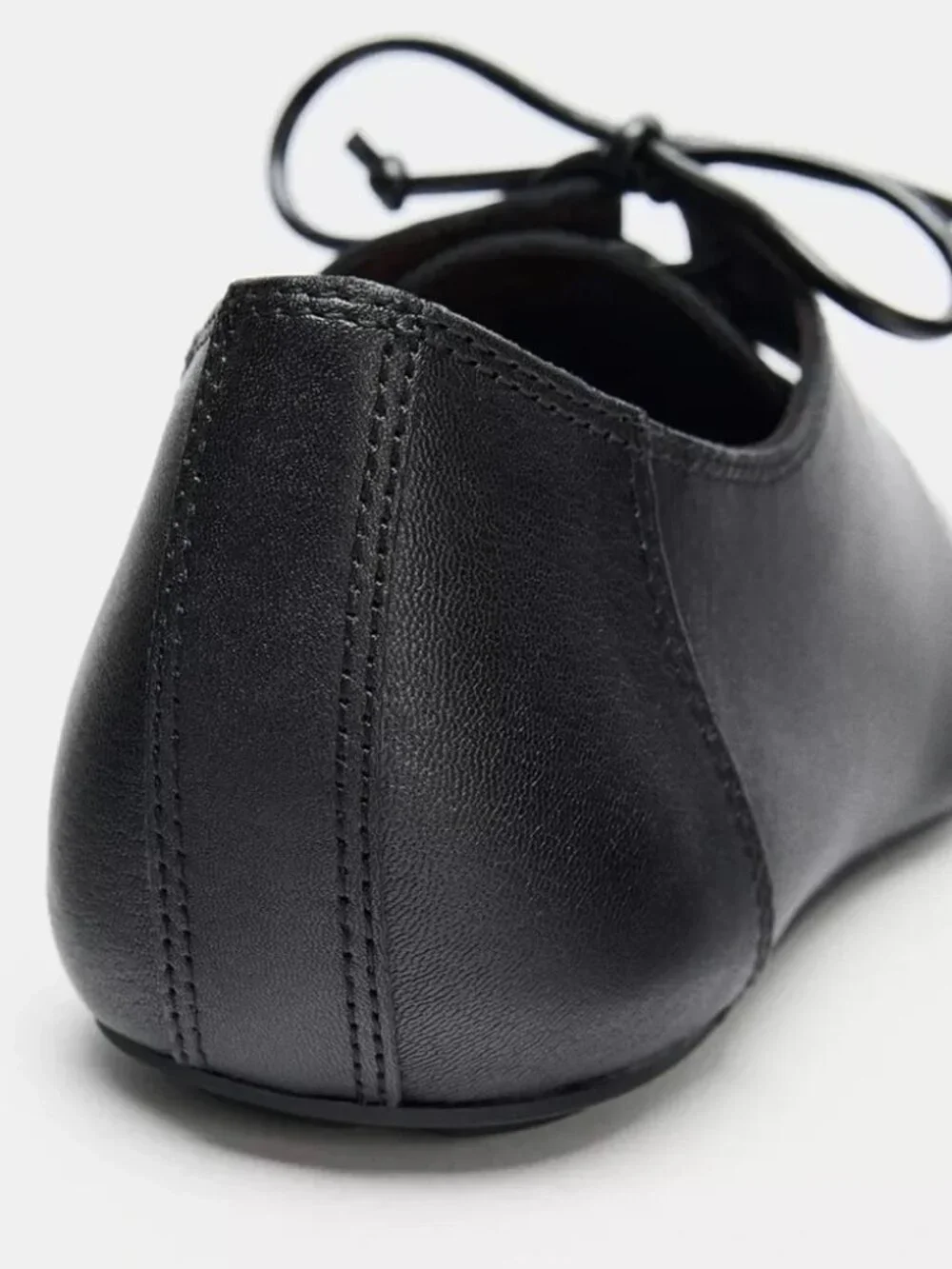 Zara LOW HEEL LEATHER LACE-UP SHOES
